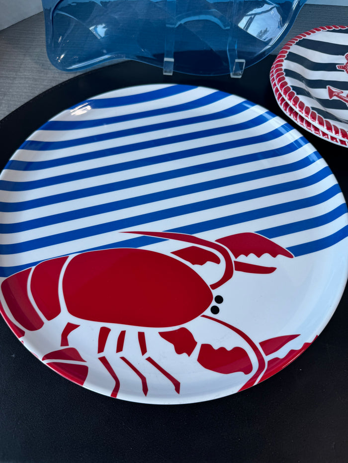 4-Piece Nautical Themed Melamine Dish Set