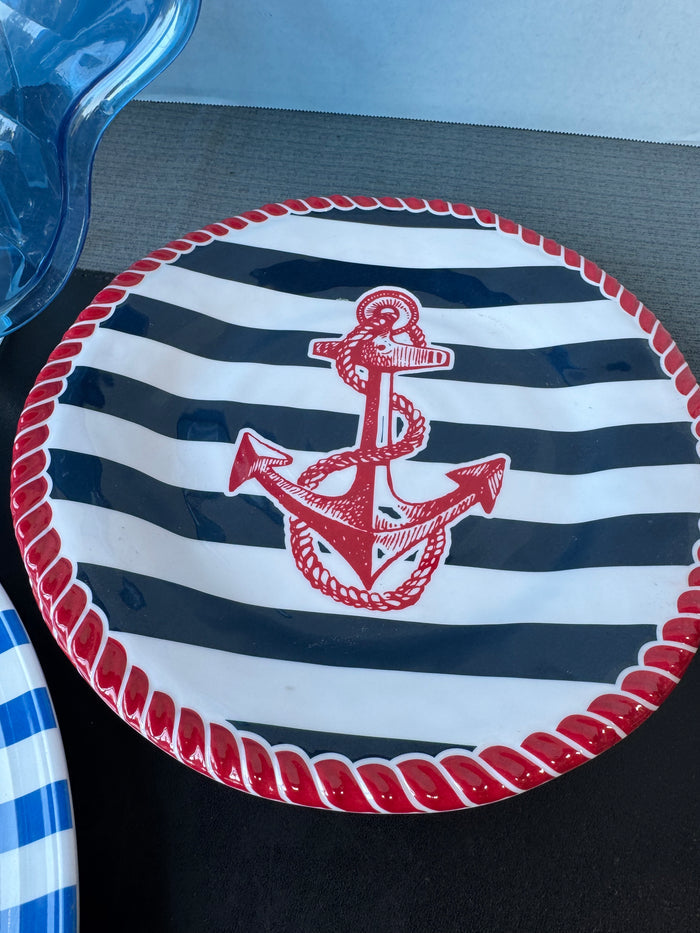 4-Piece Nautical Themed Melamine Dish Set