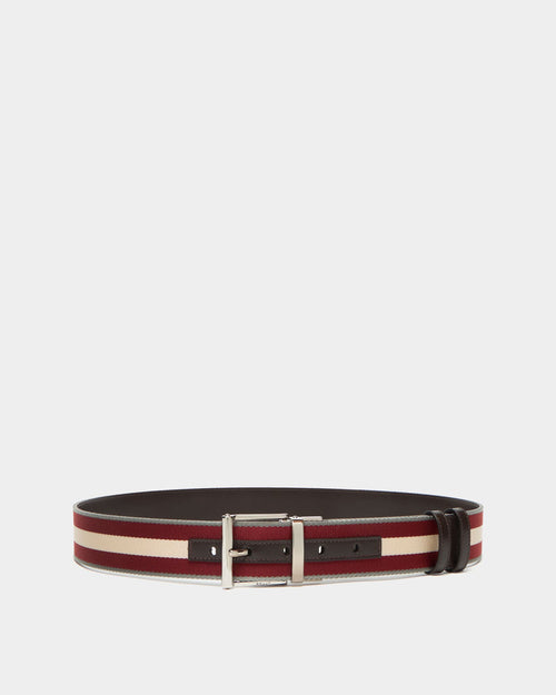 40 mm Reversible Belt In Brown Leather With a Bally Ribbon