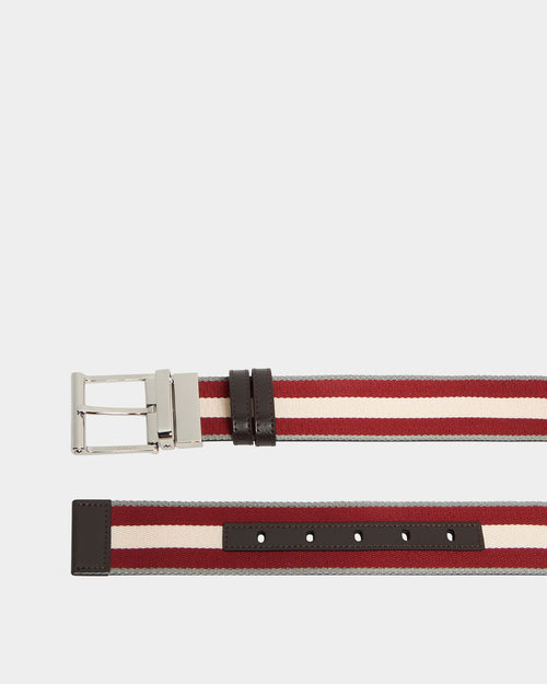 40 mm Reversible Belt In Brown Leather With a Bally Ribbon