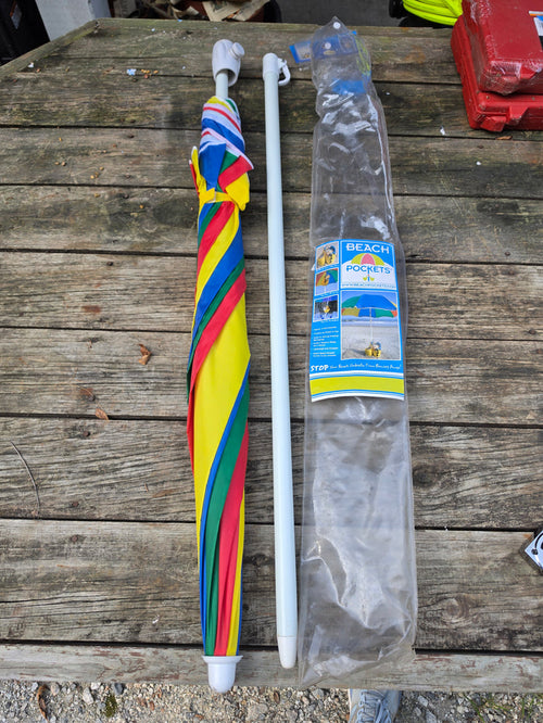 6' Multi-Colored Beach Umbrella