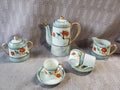 9 Piece Asian Inspired Hand Painted Lusterware Tea Set