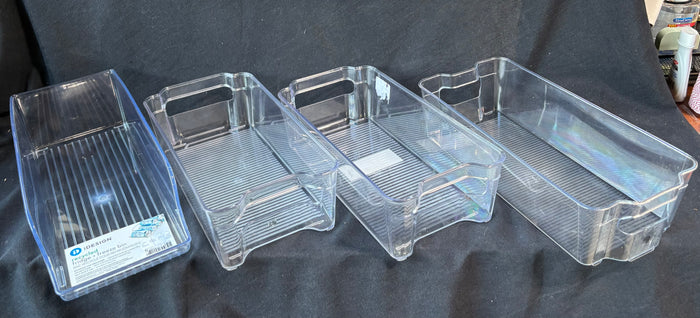 4-Piece Lot Of Clear Kitchen Storage Organizers