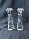 Pair Of Hecht Crystal Clear Glass Angel Figurines