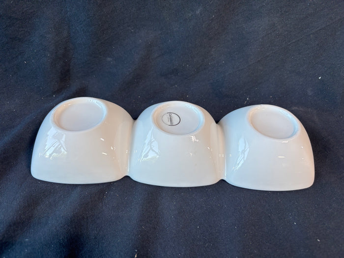 Godinger Gatherings 3-Compartment Ceramic Condiment Server