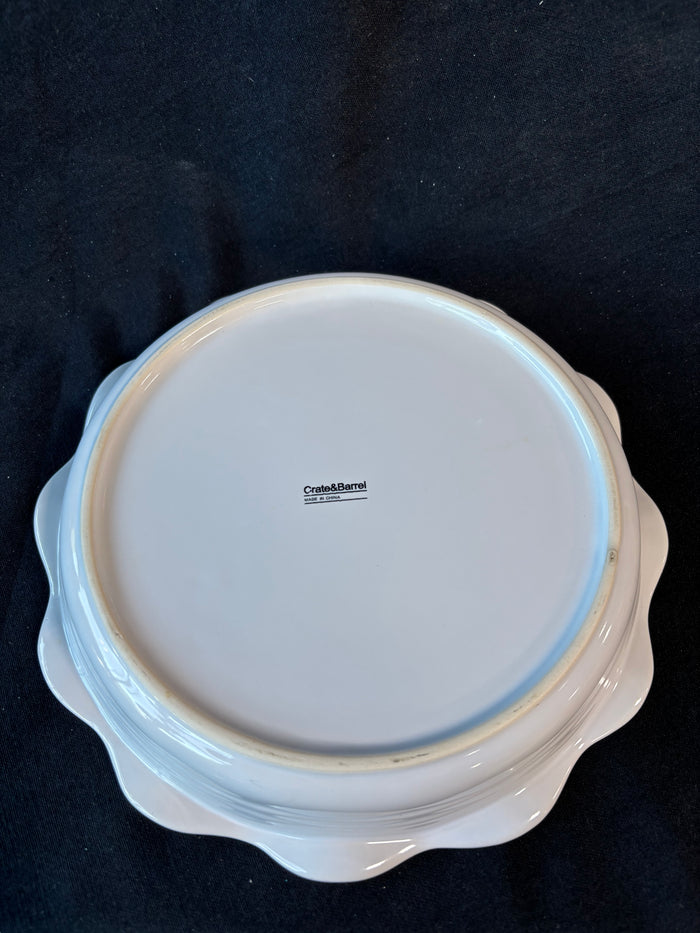 Crate & Barrel Ceramic Ruffled Edge Baking Dish