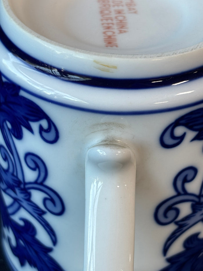 Set Of 5 Bombay Asian Garden Blue And White Chinoiserie Mugs *Read Description*