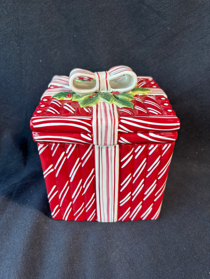Jackson & Perkins Ceramic Gift Box Cookie Jar