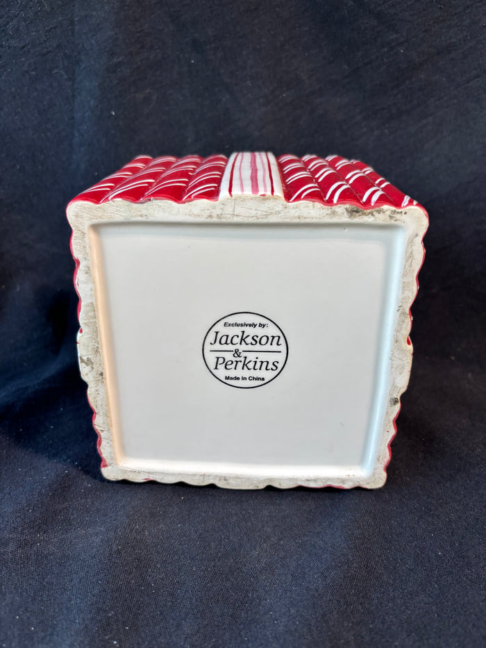 Jackson & Perkins Ceramic Gift Box Cookie Jar