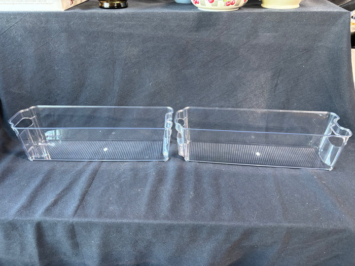 3-Piece Lot Of Clear Kitchen Storage Organizers