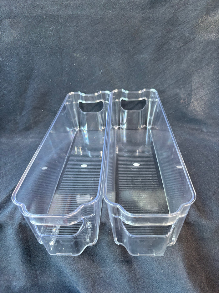 3-Piece Lot Of Clear Kitchen Storage Organizers