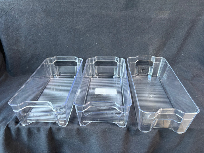4-Piece Lot Of Clear Kitchen Storage Organizers