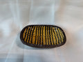 Williamsburg Restoration Stoneware Pottery Yellow And Brown Dish (A)