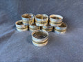 Set Of 8 Regal Quality Silver/Bronze Napkin Rings