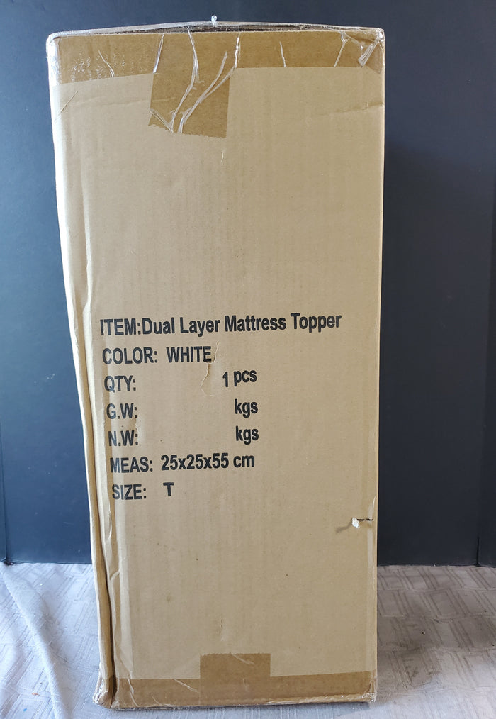 Abene White Twin Size Dual Layer Mattress Topper UNOPENED