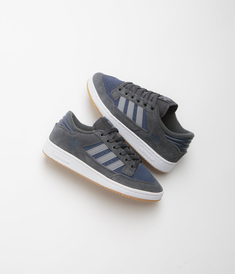 Adidas Centennial 85 Low ADV Shoes in Carbon and Grey Three / Collegiate Navy