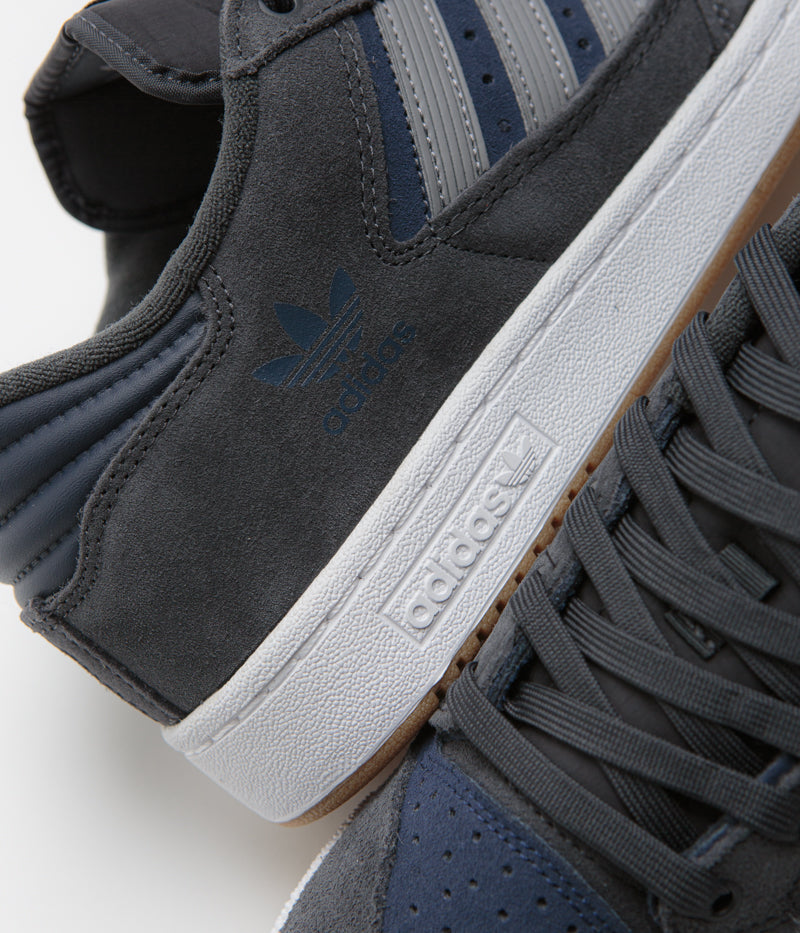Adidas Centennial 85 Low ADV Shoes in Carbon and Grey Three / Collegiate Navy