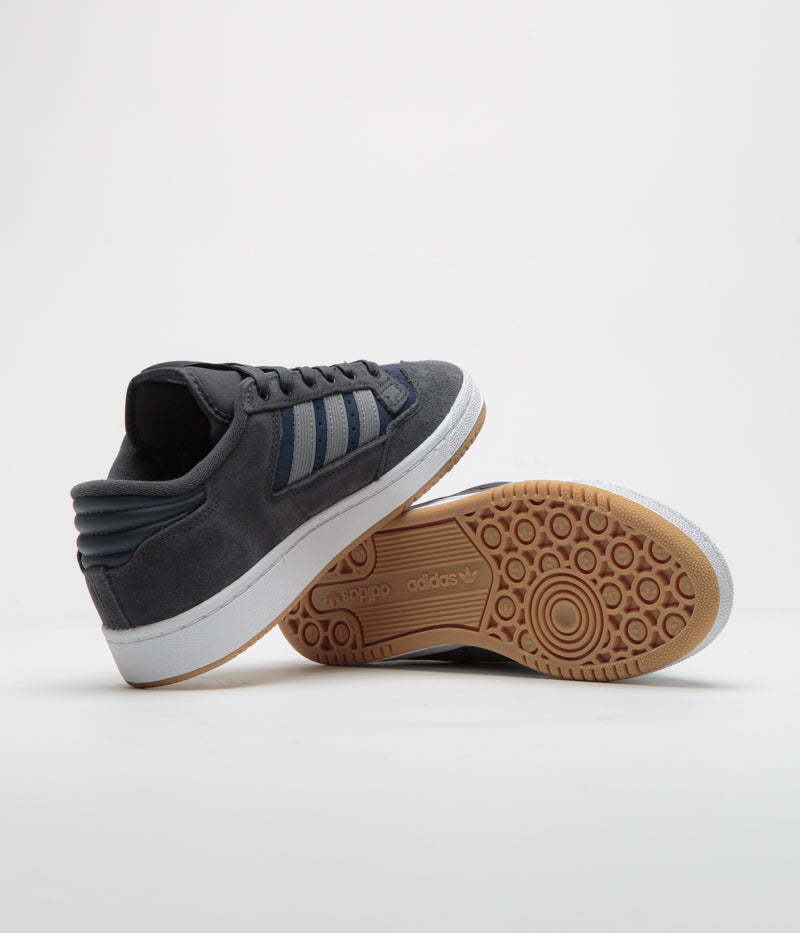 Adidas Centennial 85 Low ADV Shoes in Carbon and Grey Three / Collegiate Navy