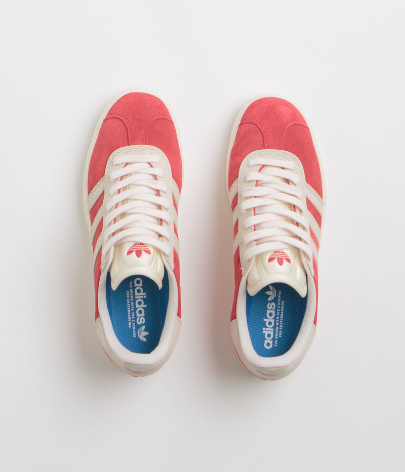 Adidas Gazelle ADV Shoes in Better Scarlet and Chalk White / Gold Metallic