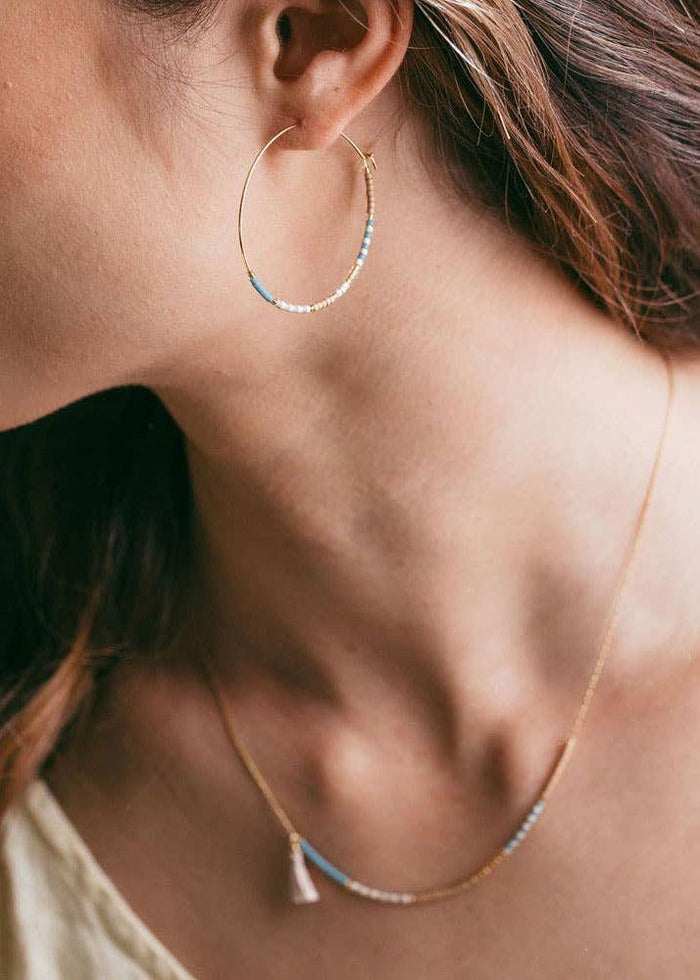Amano Studio - Japanese Seed Bead Hoops - Sky-Amano Studio-treehaus