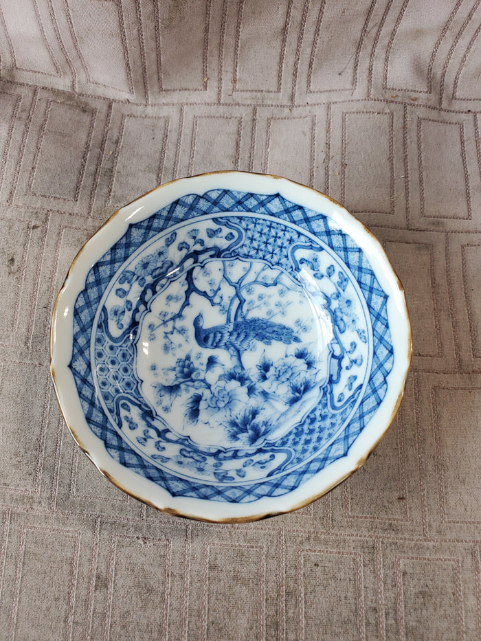Andrea by Sadek Style Blue and White Trinket Bowl