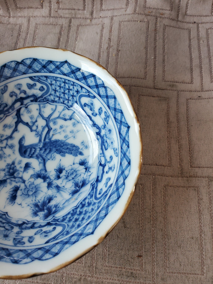 Andrea by Sadek Style Blue and White Trinket Bowl