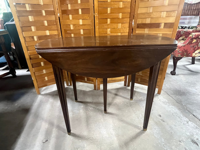 Antique Drop Leaf Table with Brass Accents on Table Legs