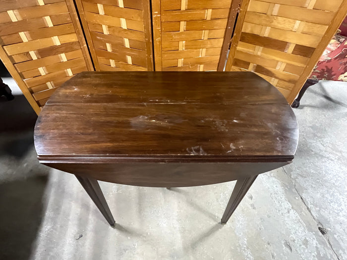 Antique Drop Leaf Table with Brass Accents on Table Legs