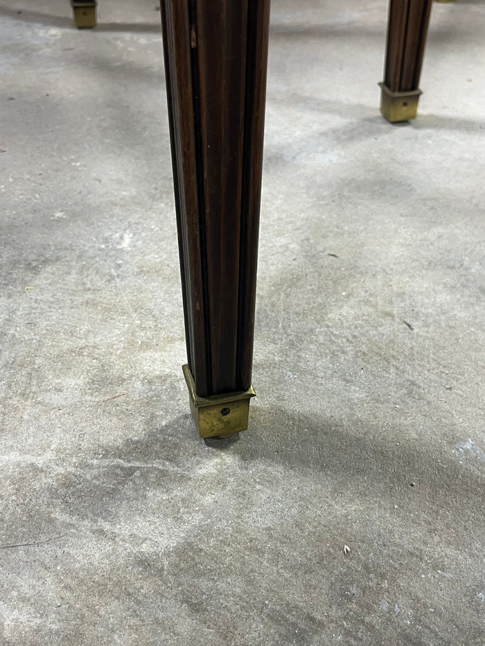 Antique Drop Leaf Table with Brass Accents on Table Legs