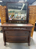 Antique Empire Style Dresser with Large Swivel Mirror***HEAVY ITEM***READ DETAILS ON PICK UP POLICY***