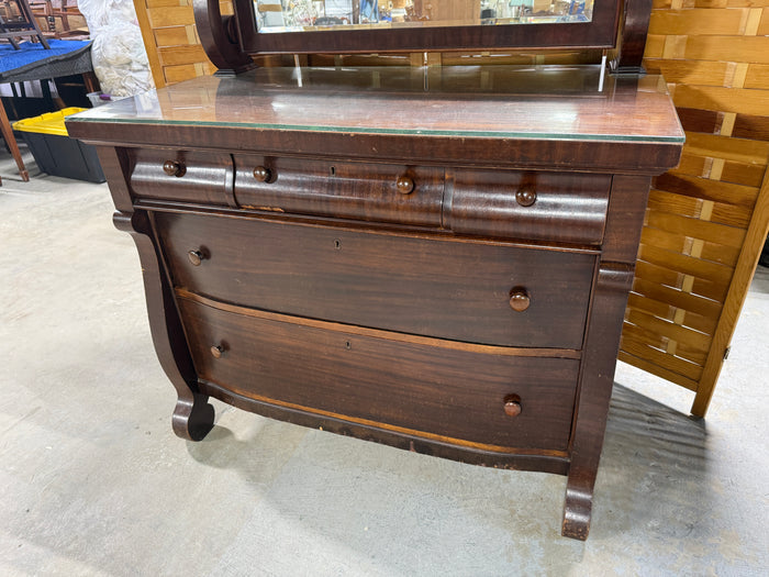 Antique Empire Style Dresser with Large Swivel Mirror***HEAVY ITEM***READ DETAILS ON PICK UP POLICY***