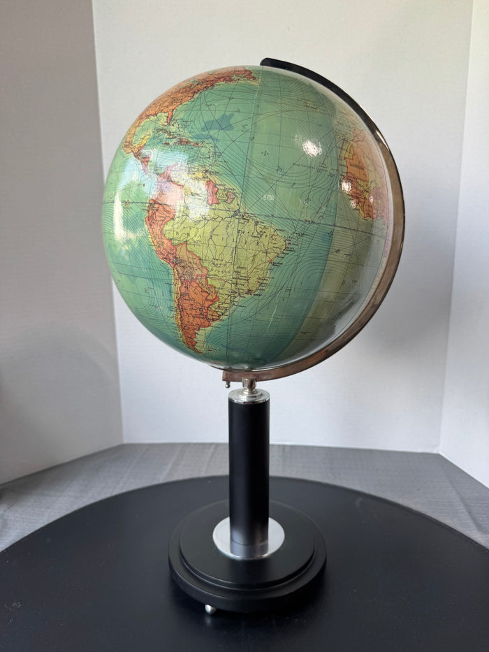 Authentic Models Art Deco Style 1930’s Netherlands Replica Pedestal World Globe