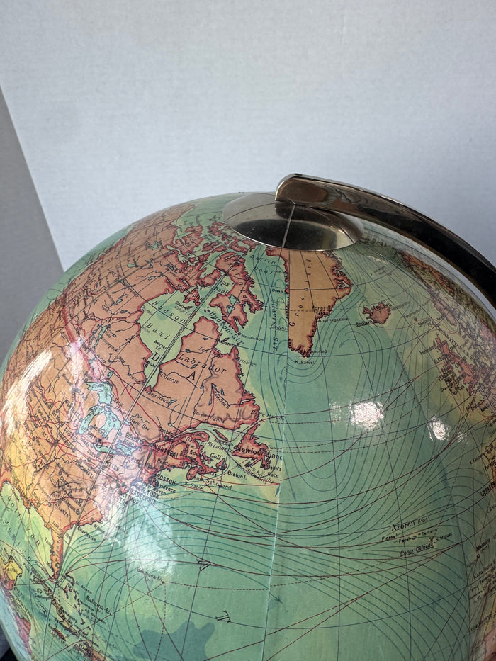 Authentic Models Art Deco Style 1930’s Netherlands Replica Pedestal World Globe