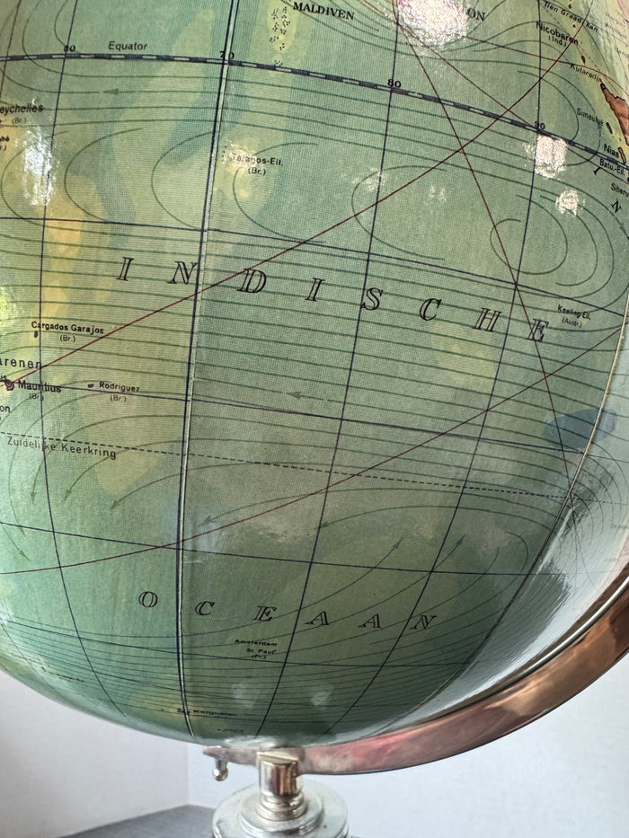 Authentic Models Art Deco Style 1930’s Netherlands Replica Pedestal World Globe