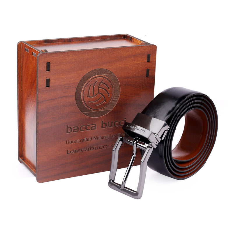 Reversible belt with Genuine Leather