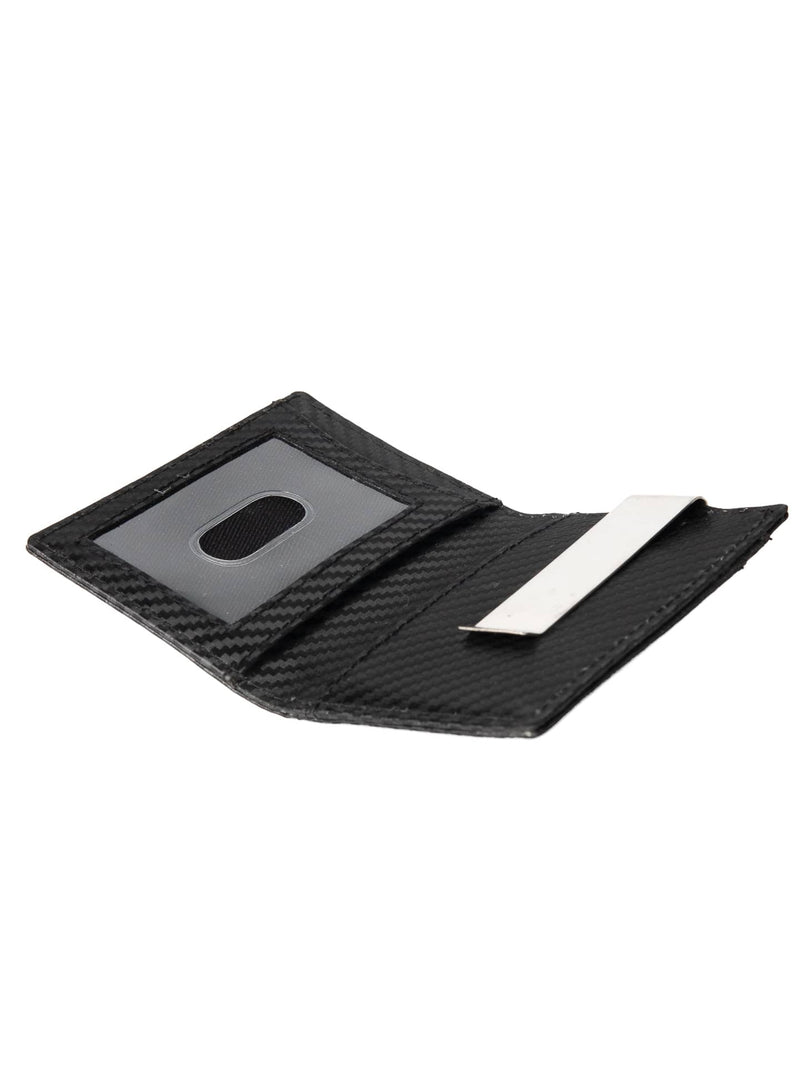 Bacca Bucci CarbonEdge Leather Wallet with Metal Money Clip