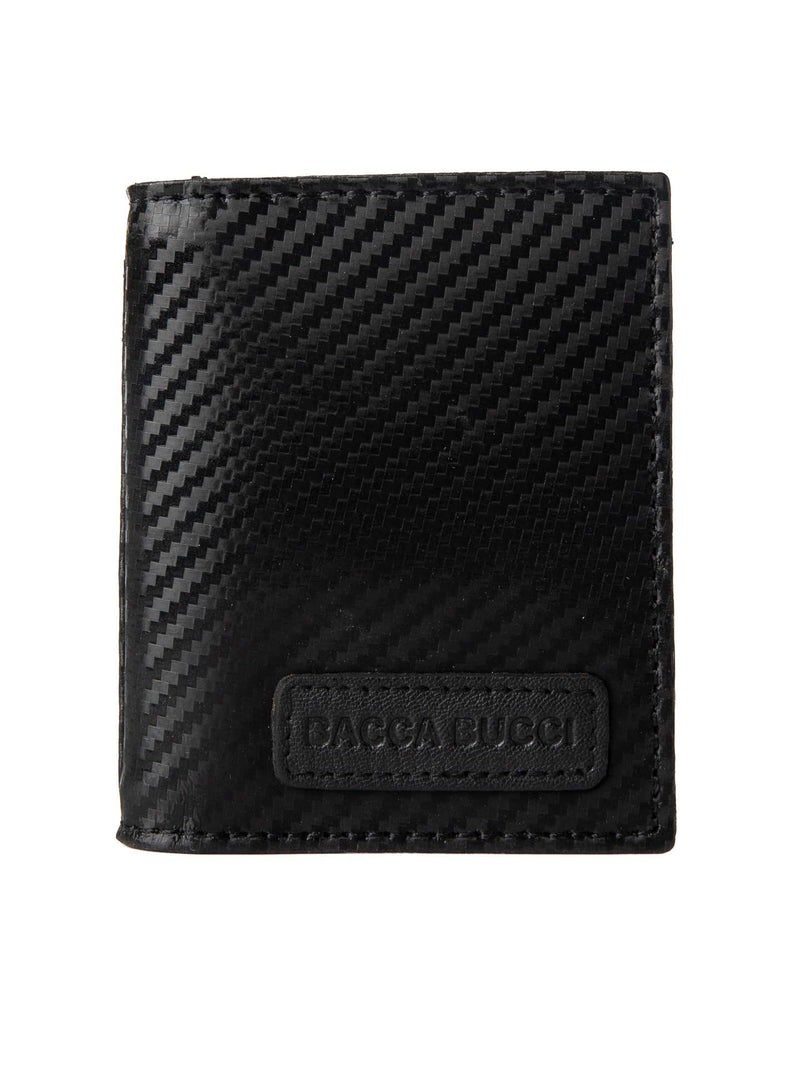 Bacca Bucci CarbonEdge Leather Wallet with Metal Money Clip