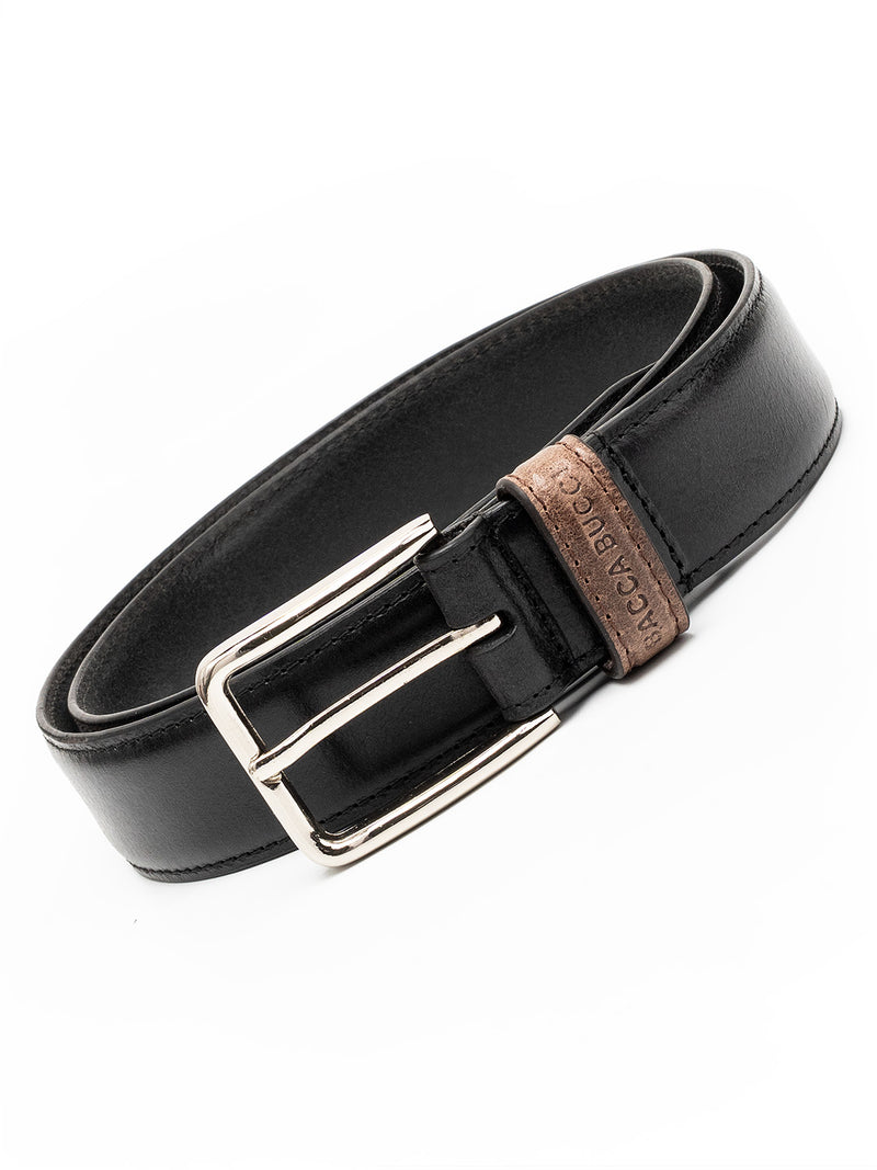Bacca Bucci Classic Leather Belt with Metal Buckle