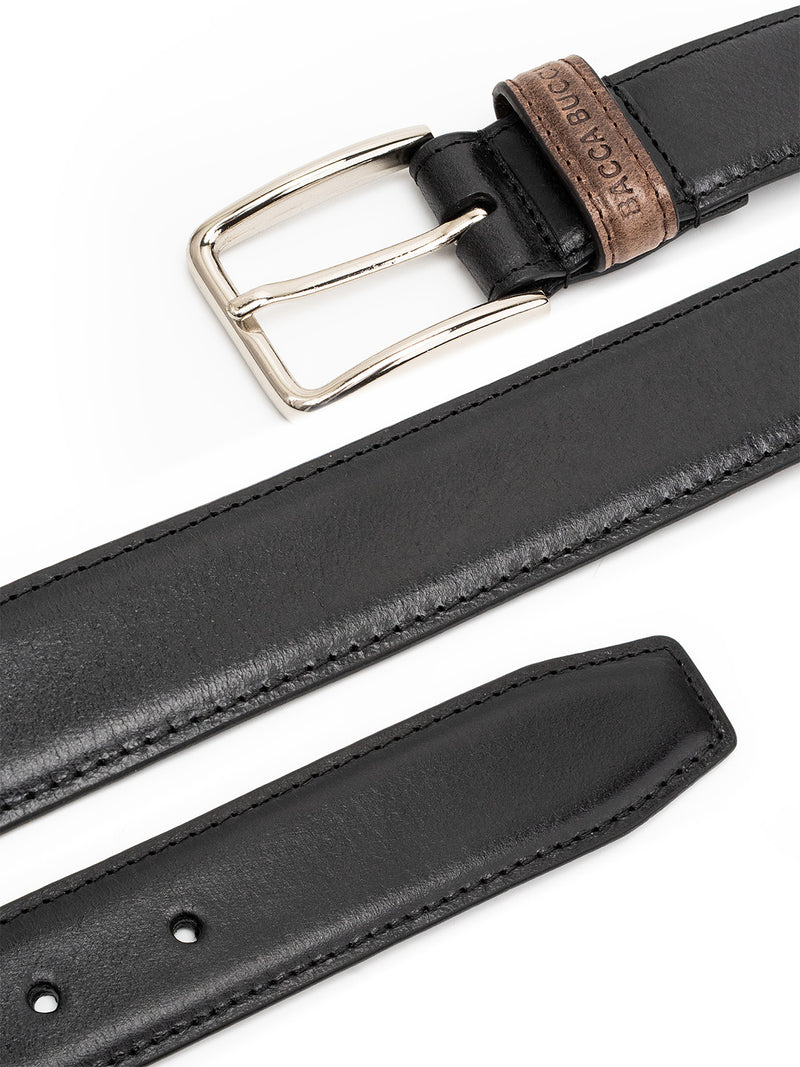 Bacca Bucci Classic Leather Belt with Metal Buckle