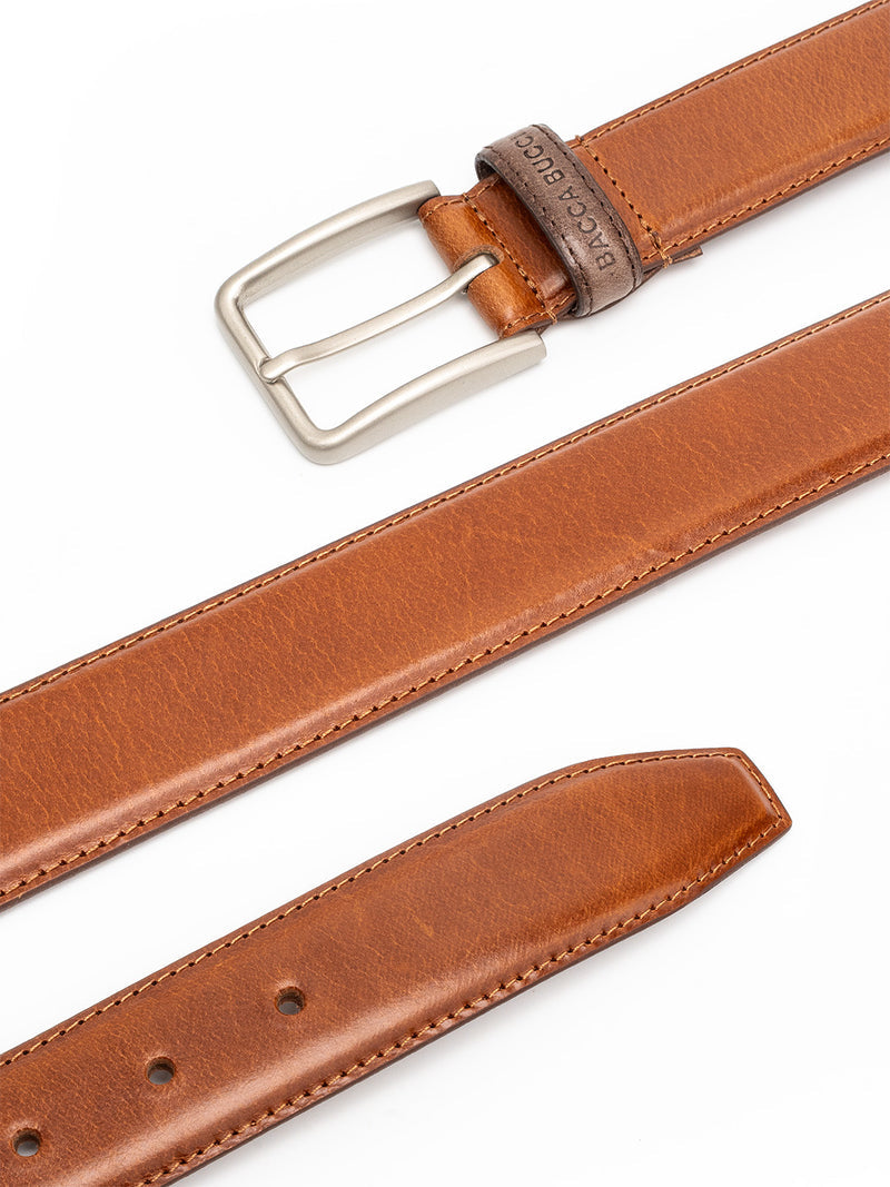 Bacca Bucci Classic Leather Belt with Metal Buckle