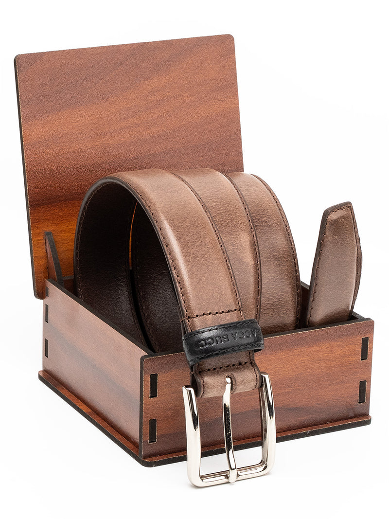 Bacca Bucci Classic Leather Belt with Metal Buckle