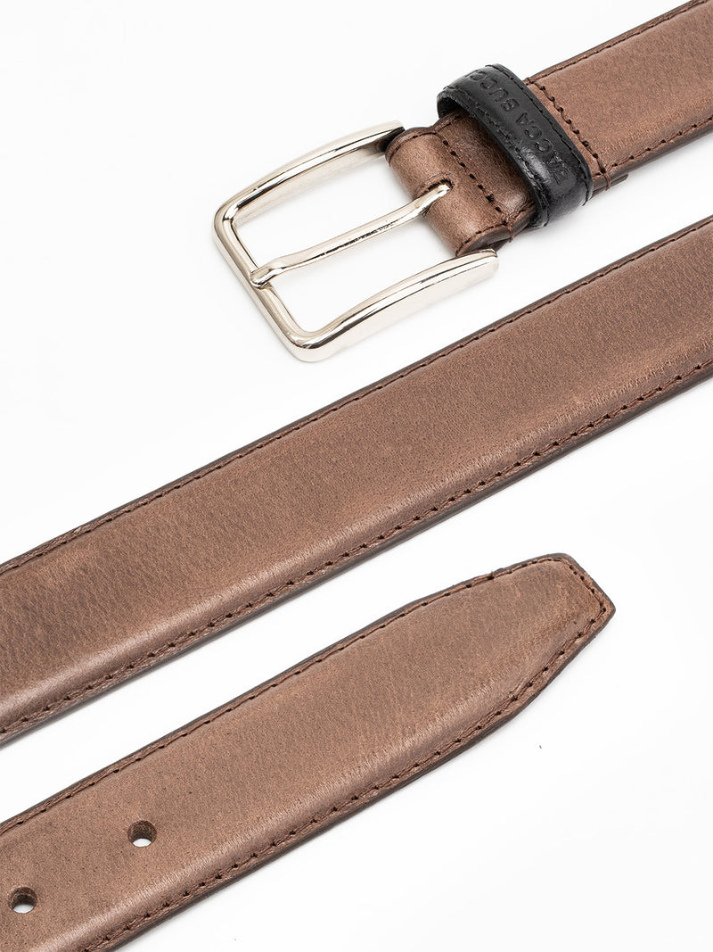Bacca Bucci Classic Leather Belt with Metal Buckle