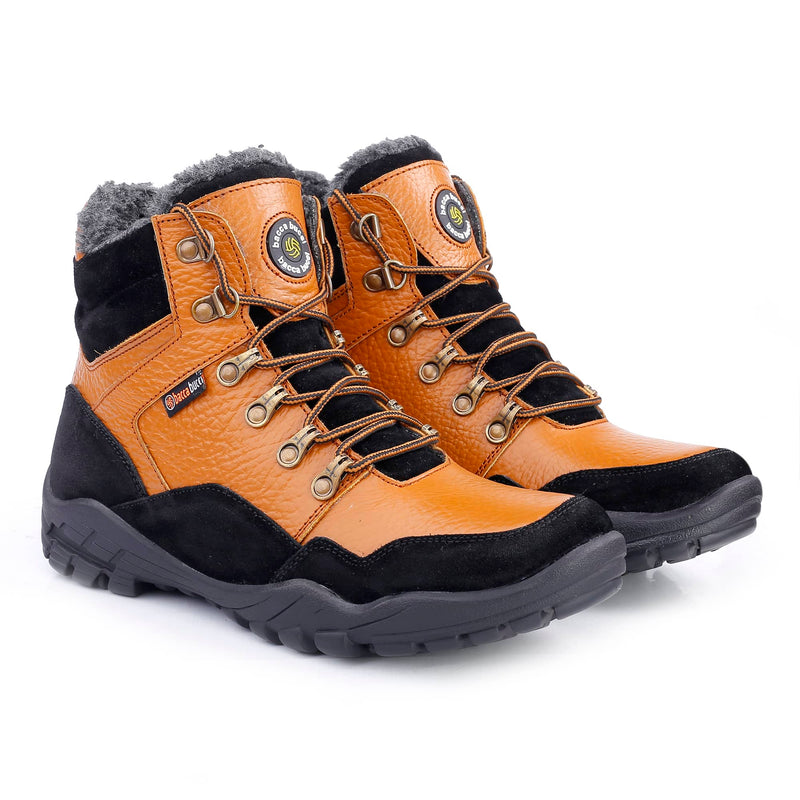 Bacca Bucci Men's KAILASH Splash Leather Boots for Trekking Backpacking & Hiking with Fur