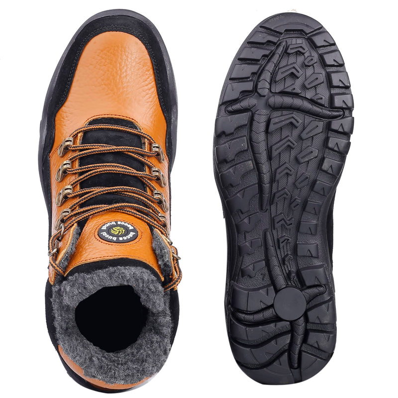 Bacca Bucci Men's KAILASH Splash Leather Boots for Trekking Backpacking & Hiking with Fur