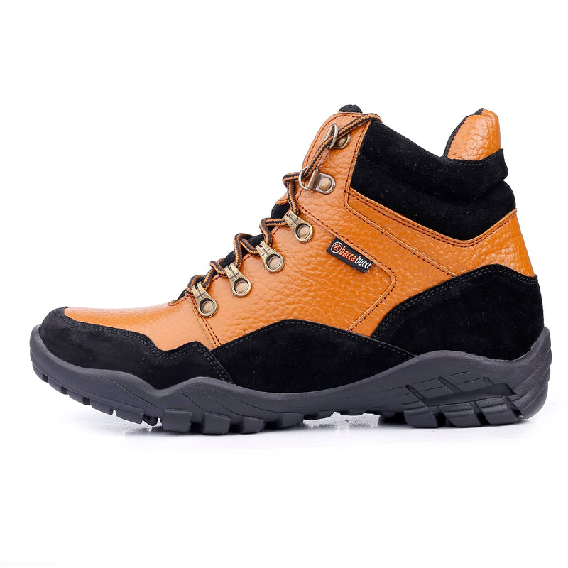 Bacca Bucci Men's KAILASH Splash-Proof Full Grain Leather Boots for Trekking Trails Backpacking and Hiking