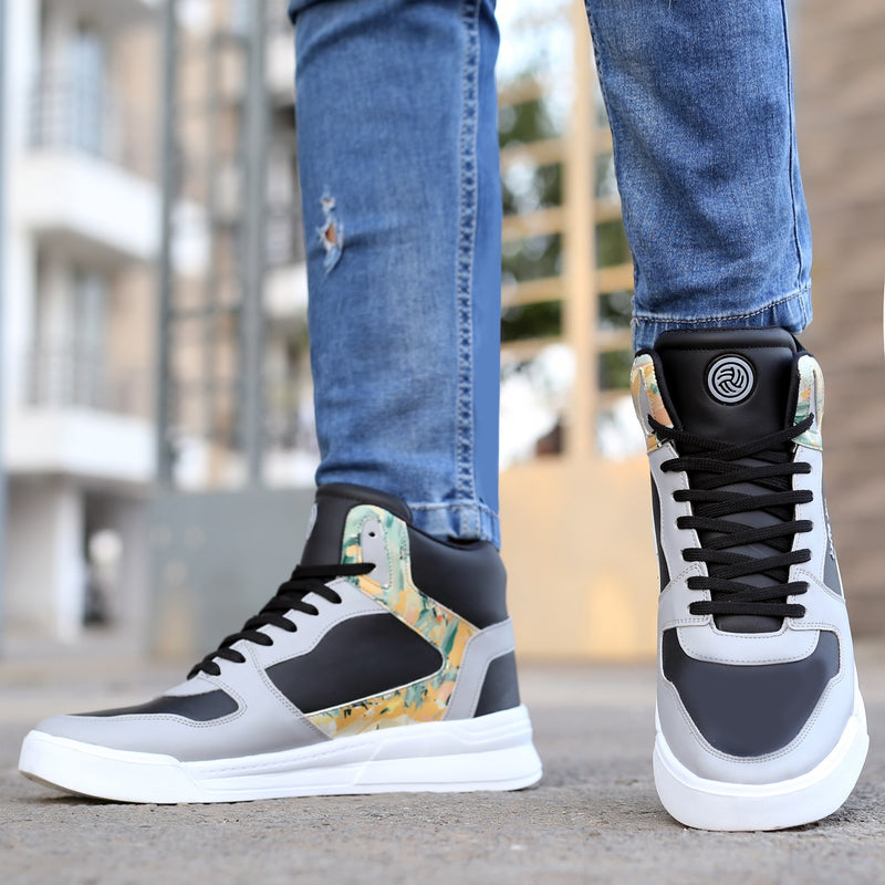 Bacca Bucci GYUKI Mid-Top Colorblock Street Fashion Men's Sneakers with Lightweighted Rubber Outsole