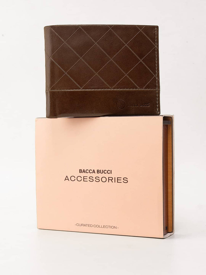 Bacca Bucci Leather Series Textured Bifold Wallet for Men