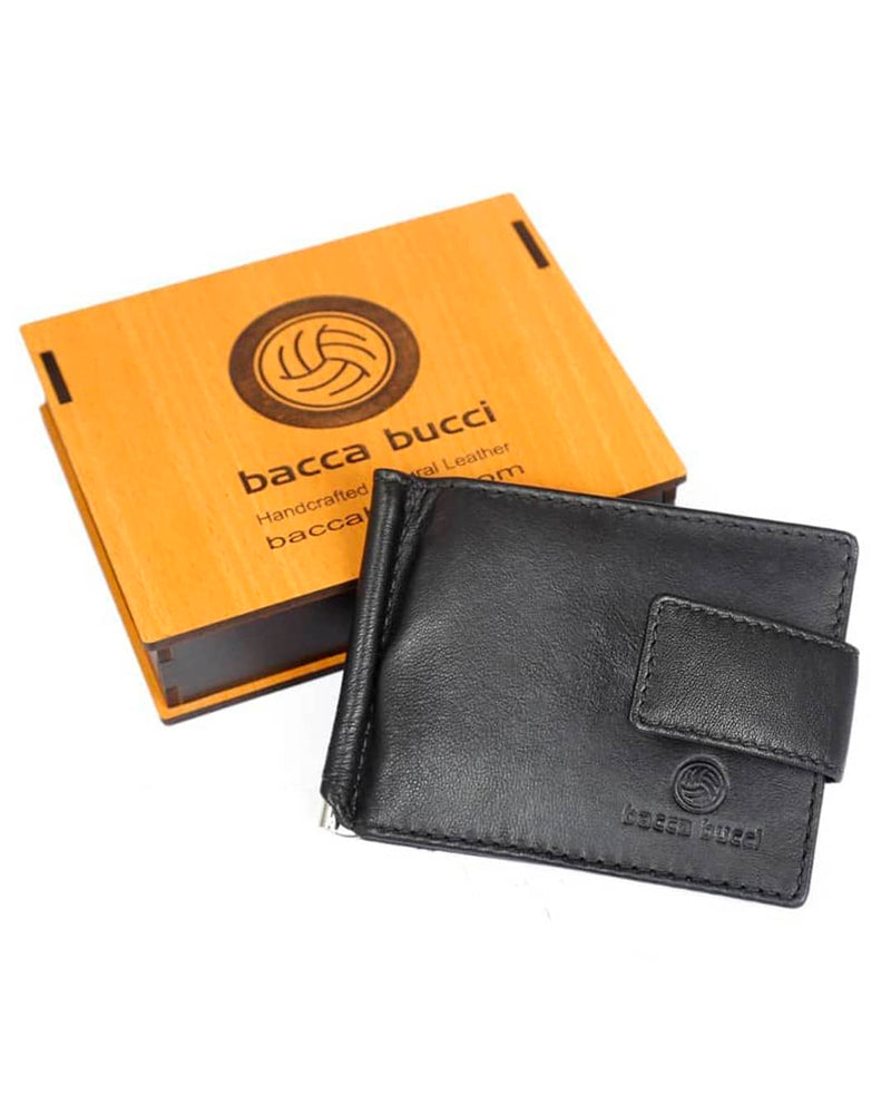 Bacca Bucci Men's Money Clip Wallet Blocking Slim Wallets Genuine Vintage Leather