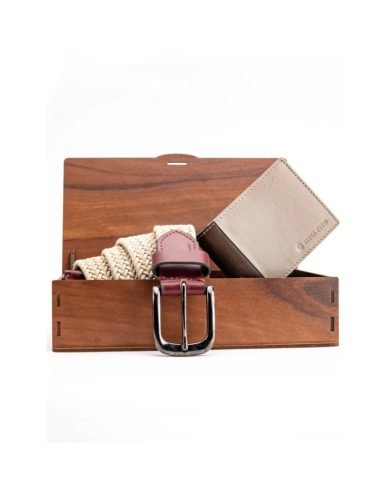 Bacca Bucci Premium Gift Combo: Classic Wallet & Stylish Belt in Elegant Wooden Box