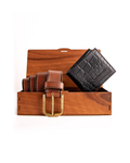 Bacca Bucci Premium Gift Combo: Classic Wallet & Stylish Belt in Elegant Wooden Box
